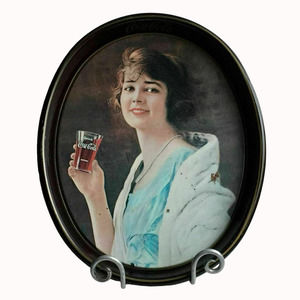 Vtg 1973 1923 Advertisement Drink COCA COLA Oval Metal Tin Serving Tray 15"
